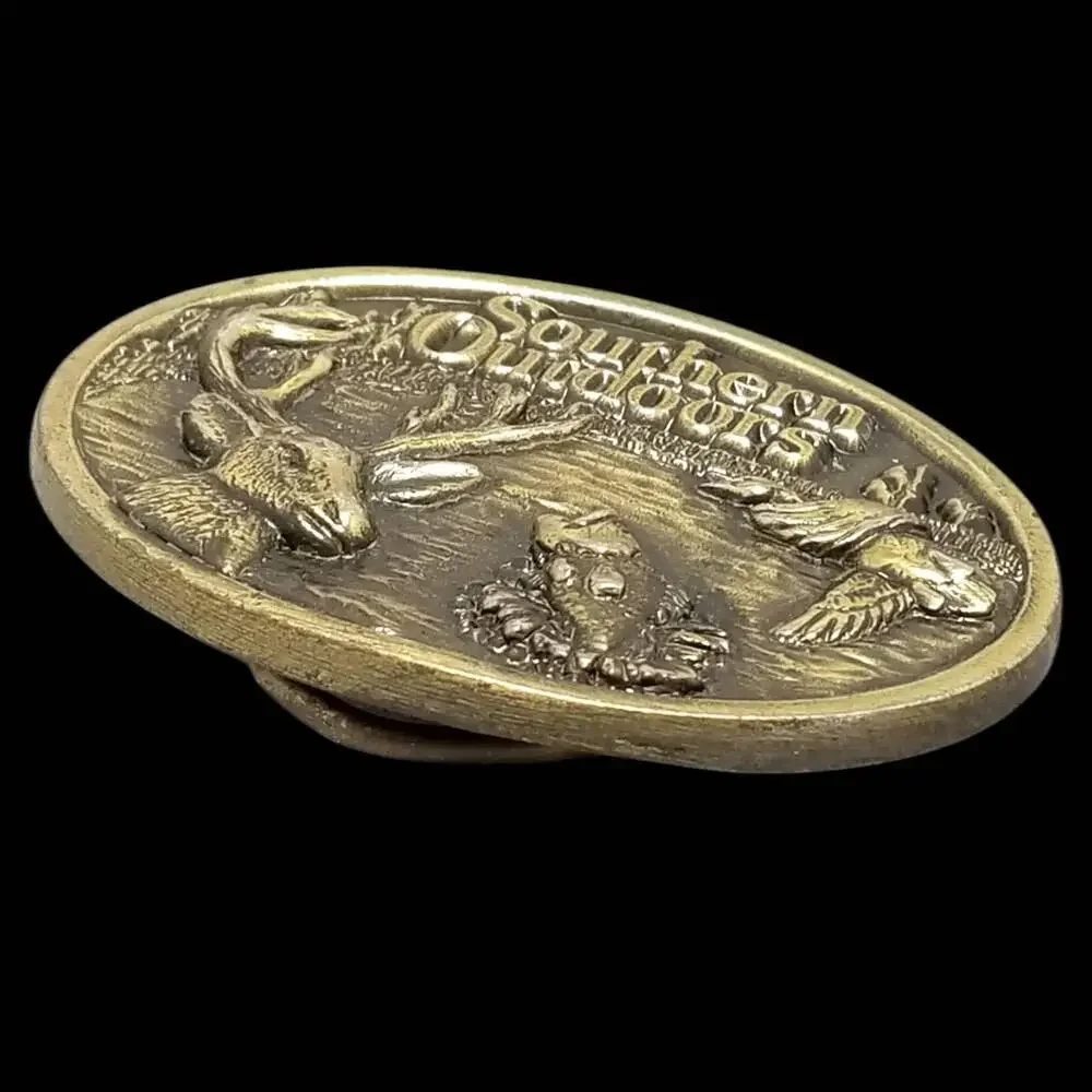 Belt Buckle 1986 Brass Southern Outdoors Fishing Hunting Great American Buckle C